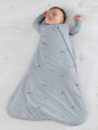 2.5 TOG swaddle sleep sack, light gray with moose print and front zipper
